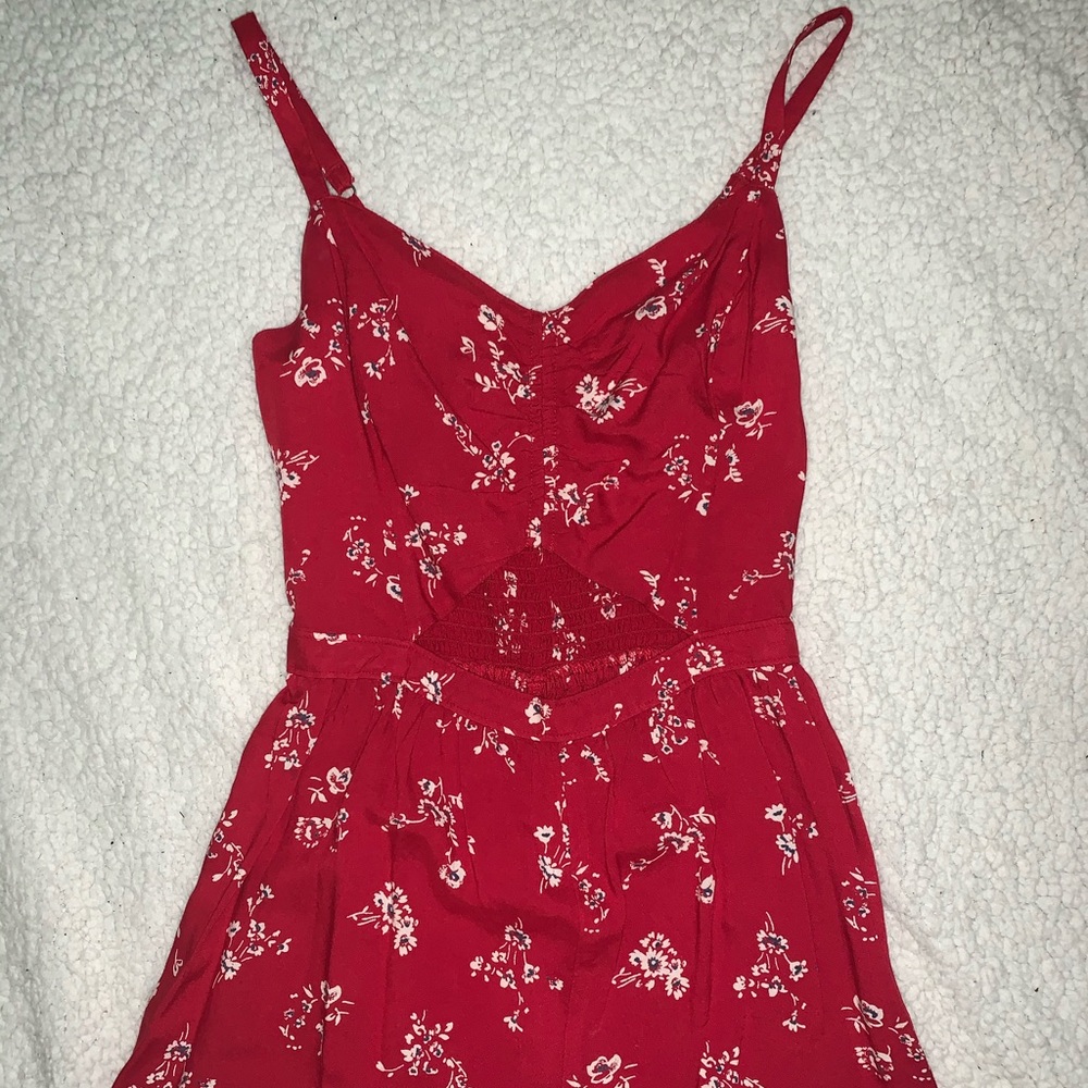 red floral romper